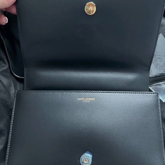 SAINT LAURENT Calfskin Monogram Small Dylan Shoulder Bag in Black - Picture 4 of 11